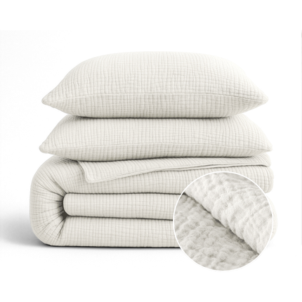 Lazy Dekbed Zonder Overtrek - Katoen Mousseline - Beige