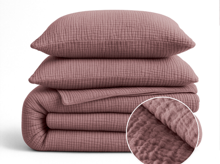 Lazy Dekbed Zonder Overtrek - Katoen Mousseline - Oud Roze