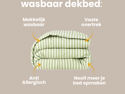 Easy Dekbed Zonder Overtrek - Streep - Groen