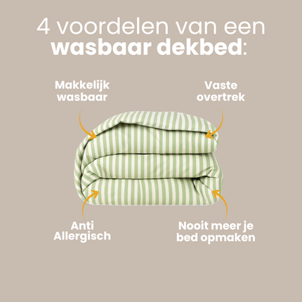 Easy Dekbed Zonder Overtrek - McGregor Streep - Groen
