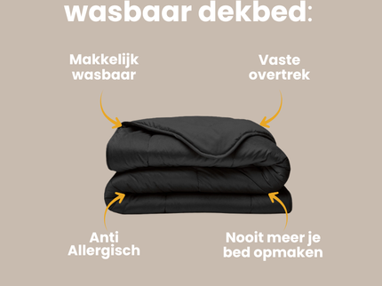 Lazy Dekbed Zonder Overtrek - Velvet - Zwart
