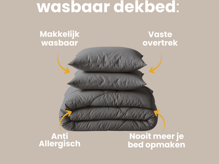 Lazy Dekbed Zonder Overtrek - Uni - Antraciet
