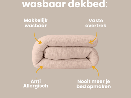 Easy Dekbed Zonder Overtrek - Mousseline - Roze