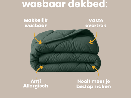Lazy Dekbed Zonder Overtrek - Uni - Donkergroen