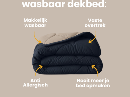 Lazy Dekbed Zonder Overtrek - Double Face - Antraciet  / Taupe