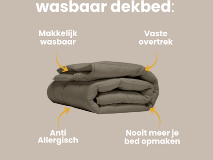 Easy Dekbed Zonder Overtrek - Stone Washed  - Taupe