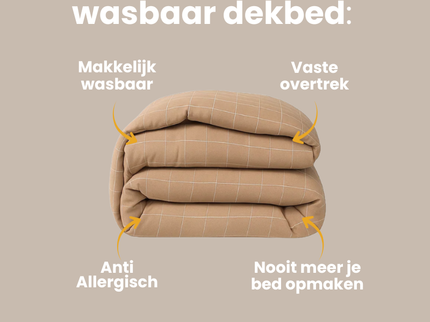 Easy Dekbed Zonder Overtrek - McGregor Squares - Taupe