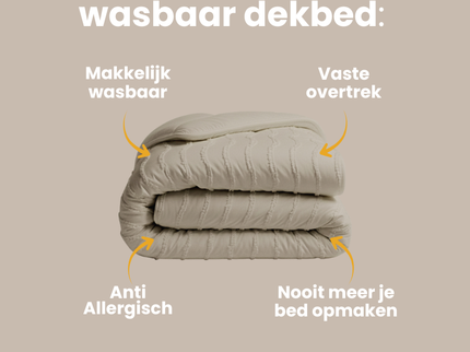 Easy Dekbed Zonder Overtrek - Japandi Waves - Taupe