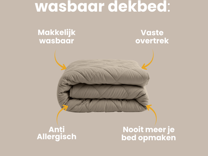 Easy Dekbed Zonder Overtrek - Percale Katoen - Taupe
