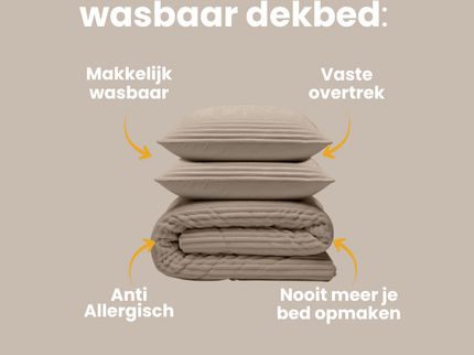 Lazy Dekbed Zonder Overtrek - Teddy Rib - Taupe