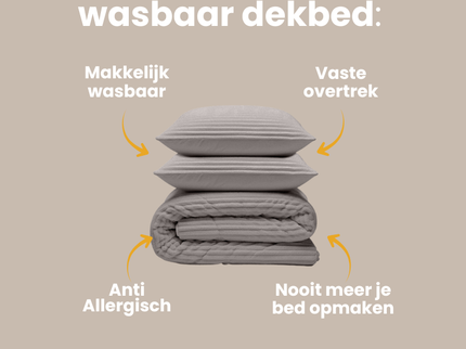 Lazy Dekbed Zonder Overtrek - Teddy Rib - Grijs