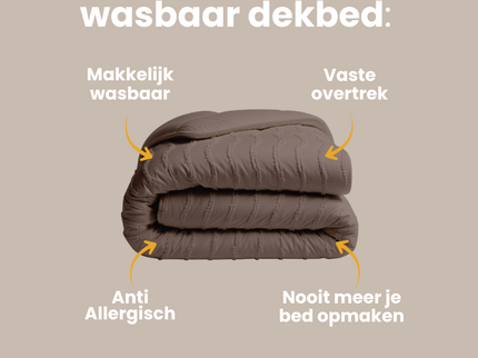 Easy Dekbed Zonder Overtrek -  Japandi Waves - Bruin