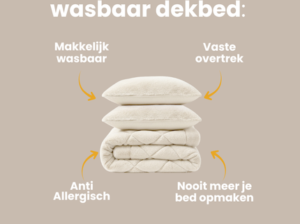 Lazy Dekbed Zonder Overtrek - Teddy Fur - Beige