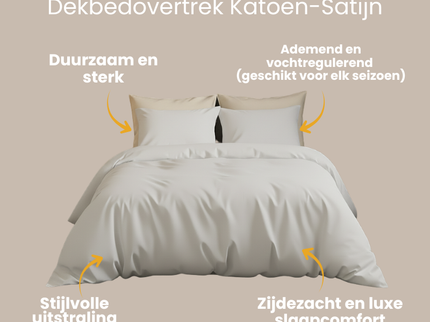 Dekbedovertrek Katoen-Satijn Uni - - Wit