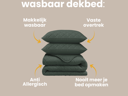 Lazy Dekbed Zonder Overtrek - Uni - Groen