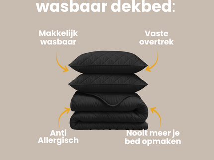 Lazy Dekbed Zonder Overtrek - Uni - Zwart