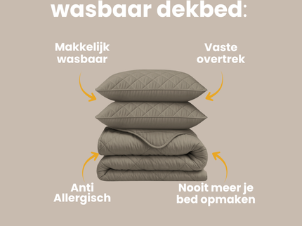 Lazy Dekbed Zonder Overtrek - Uni - Taupe/Grijs