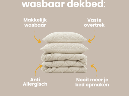 Kids Lazy Dekbed Zonder Overtrek - Teddy - Beige/Off White