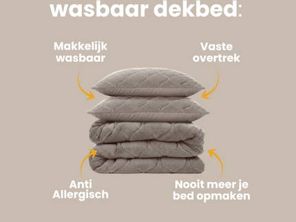 Kids Lazy Dekbed Zonder Overtrek - Teddy - Taupe/Grijs