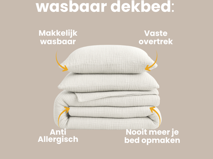 Lazy Dekbed Zonder Overtrek - Katoen Mousseline - Beige