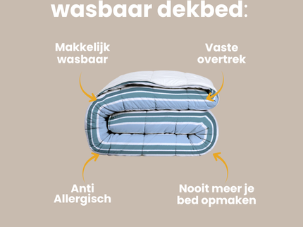 Easy Dekbed Zonder Overtrek - Horizontal Lines - Navy