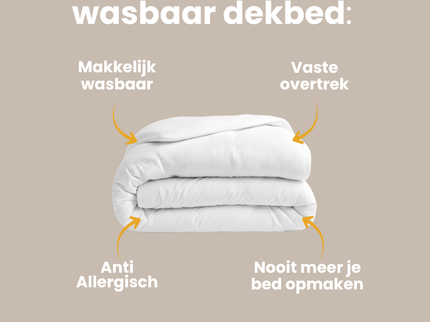 Easy Dekbed Zonder Overtrek - Waffle Band - Wit