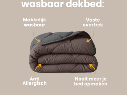 Lazy Dekbed Zonder Overtrek - Double Face - Bruin/Antraciet