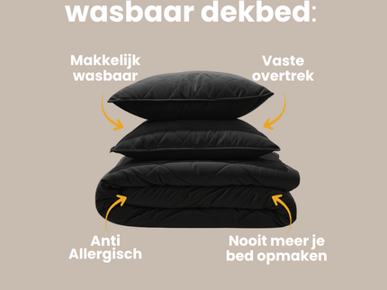 Lazy Dekbed Zonder Overtrek - Velvet - Zwart