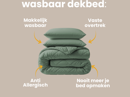 Lazy Dekbed Zonder Overtrek - Groen
