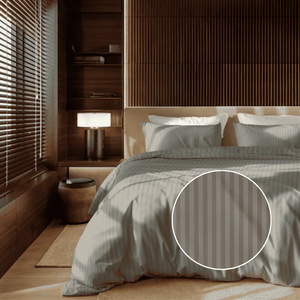 Dekbedovertrek Katoen-Satijn - Satijnstreep - Grijs