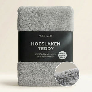 Splittopper Hoeslaken Teddy - Licht Grijs