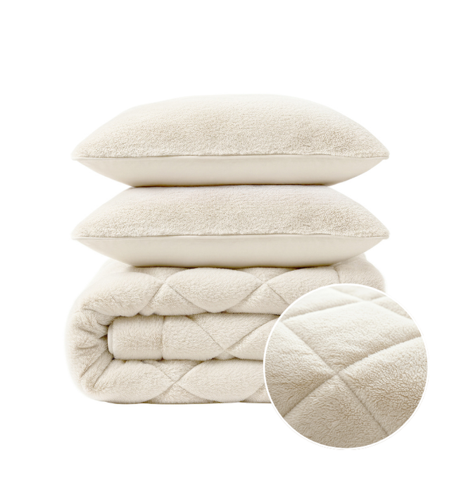 Lazy Dekbed Zonder Overtrek - Teddy Fur - Beige