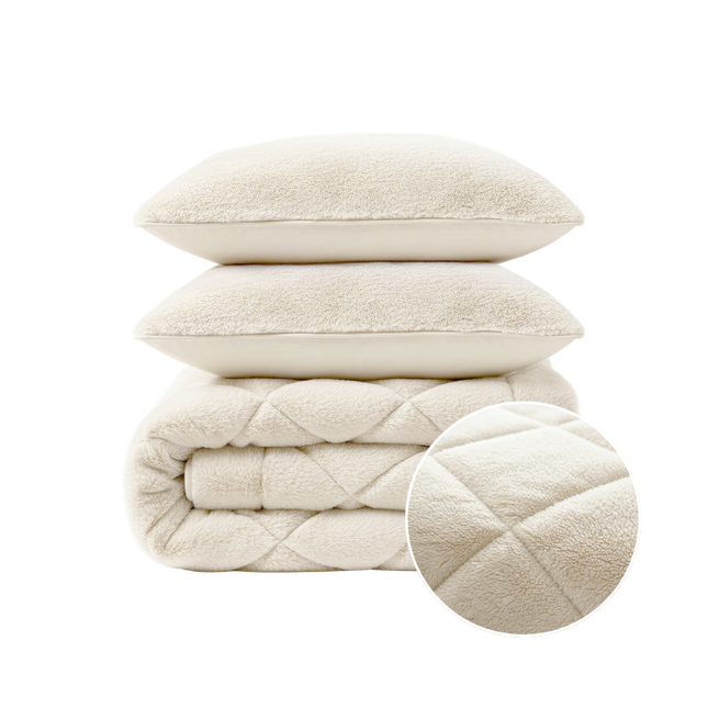 Lazy Dekbed Zonder Overtrek - Teddy Fur - Beige