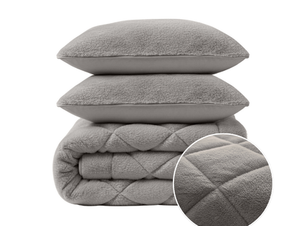 Lazy Dekbed Zonder Overtrek - Teddy Fur - Grijs