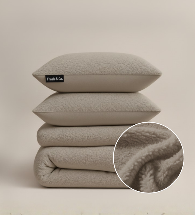 Dekbedovertrek Teddy - Taupe/Grijs