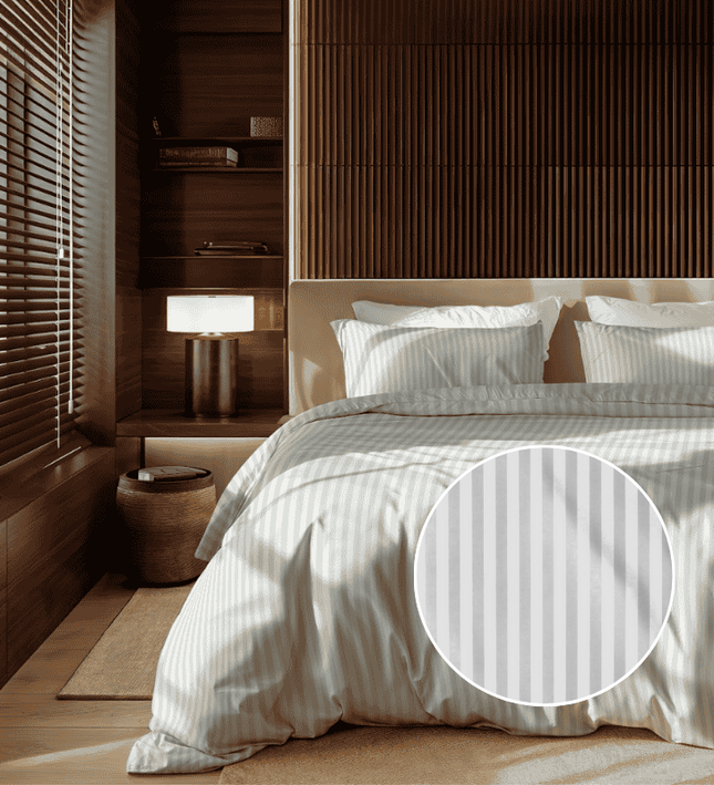 Dekbedovertrek Katoen-Satijn - Satijnstreep - Wit