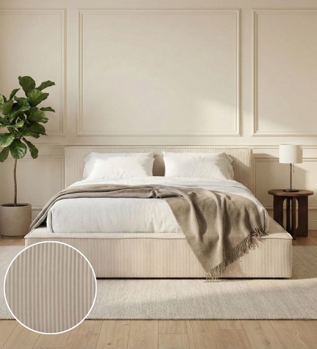 Boxspring met Opbergruimte Amour Cosy - Crème