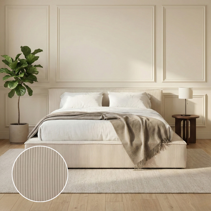 Boxspring met Opbergruimte Amour Cosy - Crème