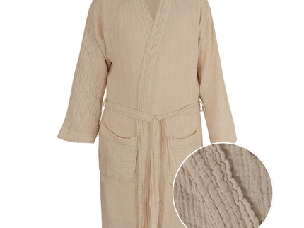 Badjas Mousseline Katoen - Beige
