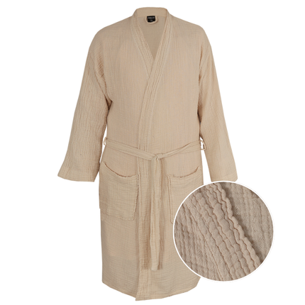 Badjas Mousseline Katoen - Beige
