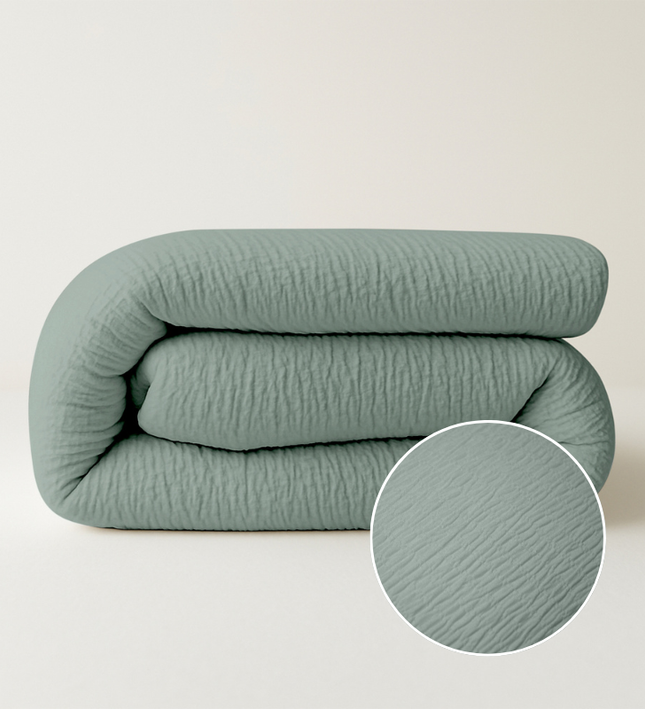 Easy Dekbed Zonder Overtrek - Mousseline - Groen