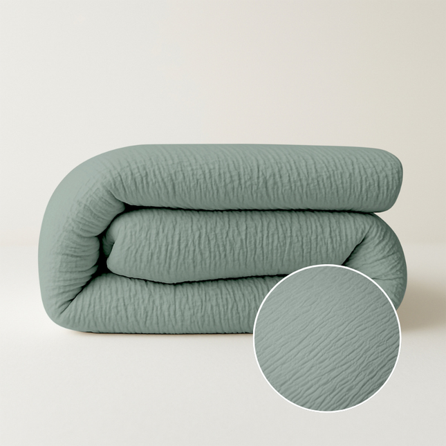 Easy Dekbed Zonder Overtrek - Mousseline - Groen