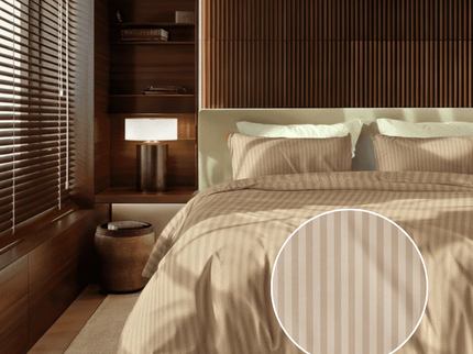 Dekbedovertrek Katoen-Satijn - Satijnstreep - Taupe