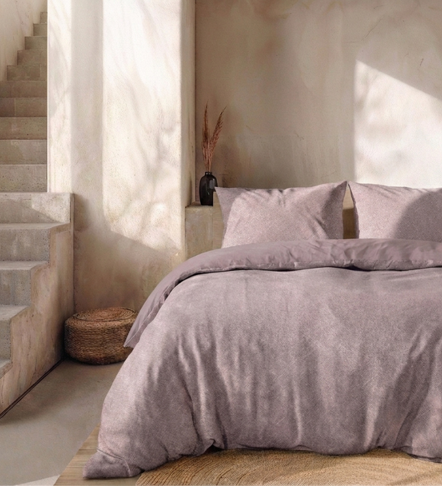 Dekbedovertrek Percale Katoen - Stonewash Rose