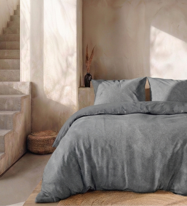 Dekbedovertrek Percale Katoen - Stonewash Grey