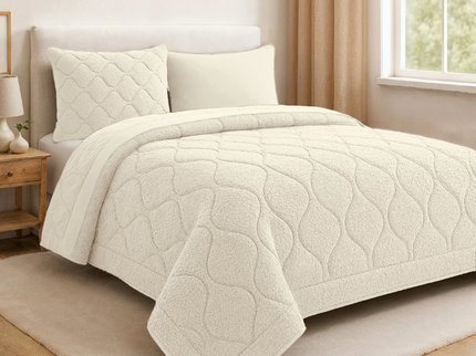 Lazy Dekbed Zonder Overtrek - Teddy - Beige/Off White