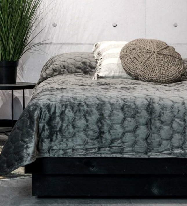 Bedsprei Peggy - Donkergrijs