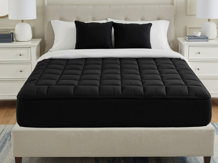 Wasbare Topper & Hoeslaken in 1 – Ultiem Slaapcomfort - Zwart