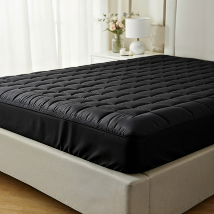 Wasbare Topper & Hoeslaken in 1 – Ultiem Slaapcomfort - Zwart