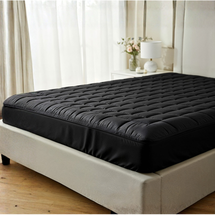 Wasbare Topper & Hoeslaken in 1 – Ultiem Slaapcomfort - Zwart